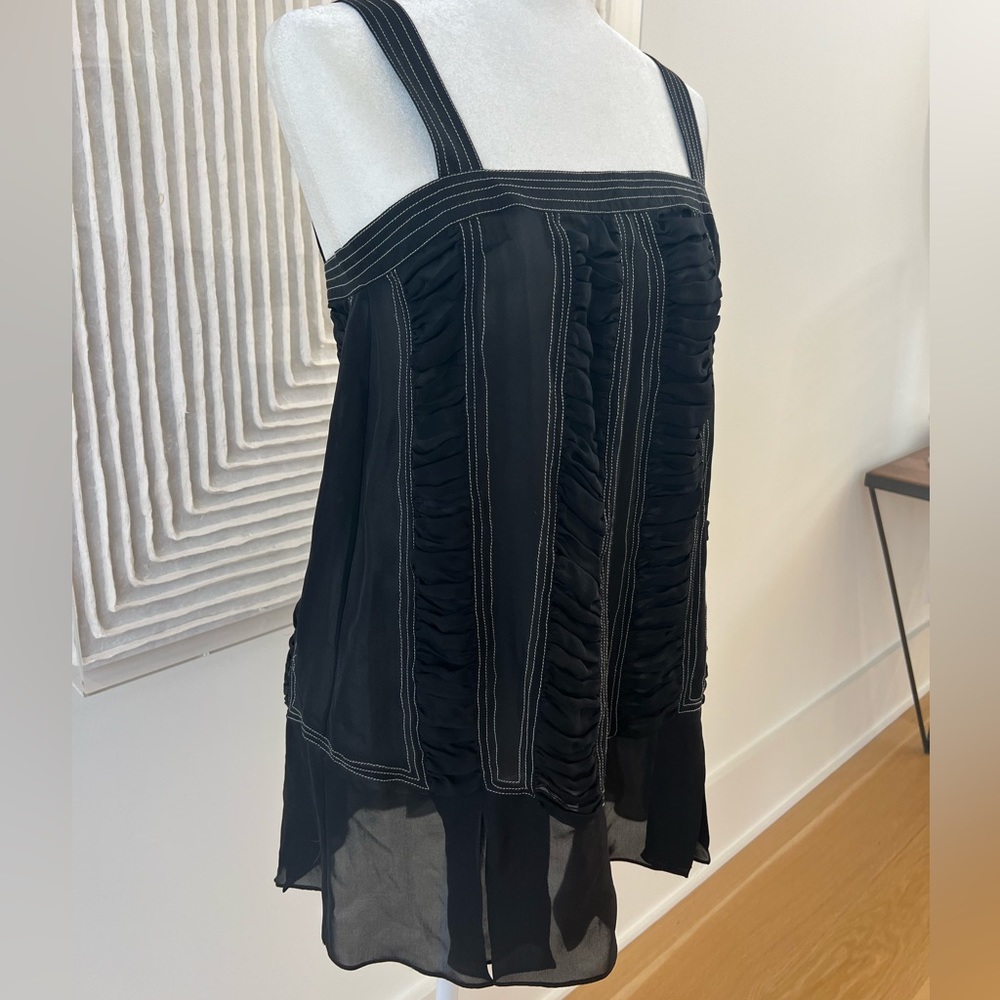 Sass & Bide Black Ruched Silk Top NWT - Size 2